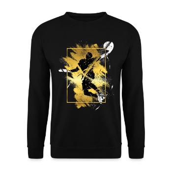 Basketball Basketball Player Dunking Gold Splash - Unisex Sweatshirt - black - Front - Alina (178cm) & Michal (187cm)