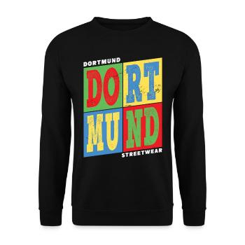 Dortmund Allemagne Ville colorée Skyline Accueil - Sweat-shirt Unisexe - noir - Devant - Alina (178cm) & Michal (187cm)