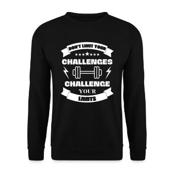 Ne limitez pas vos défis. Repoussez vos limites - Sweat-shirt Unisexe - noir - Devant - Alina (178cm) & Michal (187cm)