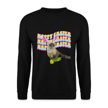 Ostergeschenkidee für Frauen, Männer, Kinder & co. - Unisex Pullover - Schwarz - Vorne - Alina (178cm) & Michal (187cm)