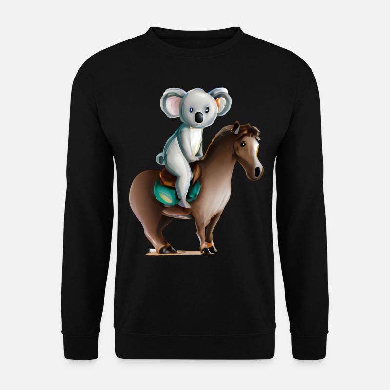 Koala auf einem Pferd - Unisex Pullover - Schwarz