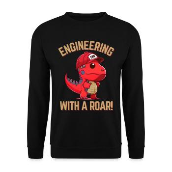 Dino The Engineer - Unisex Sweatshirt - black - Front - Alina (178cm) & Michal (187cm)