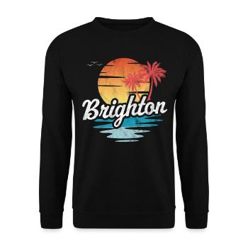 Brighton - Unisex Sweatshirt - black - Front - Alina (178cm) & Michal (187cm)