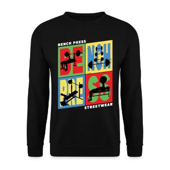 bench press, weightlifting, weight training, fitness, strong - Unisex Sweatshirt - black - Front - Alina (178cm) & Michal (187cm)