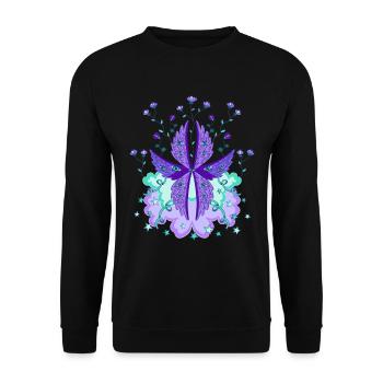 biblically accurate angel seraph seraphim purple - Unisex Sweatshirt - black - Front - Alina (178cm) & Michal (187cm)