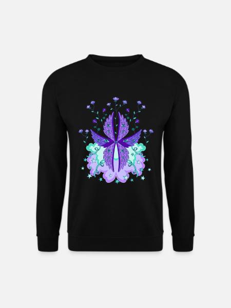 biblically accurate angel seraph seraphim purple - Unisex Sweatshirt - black