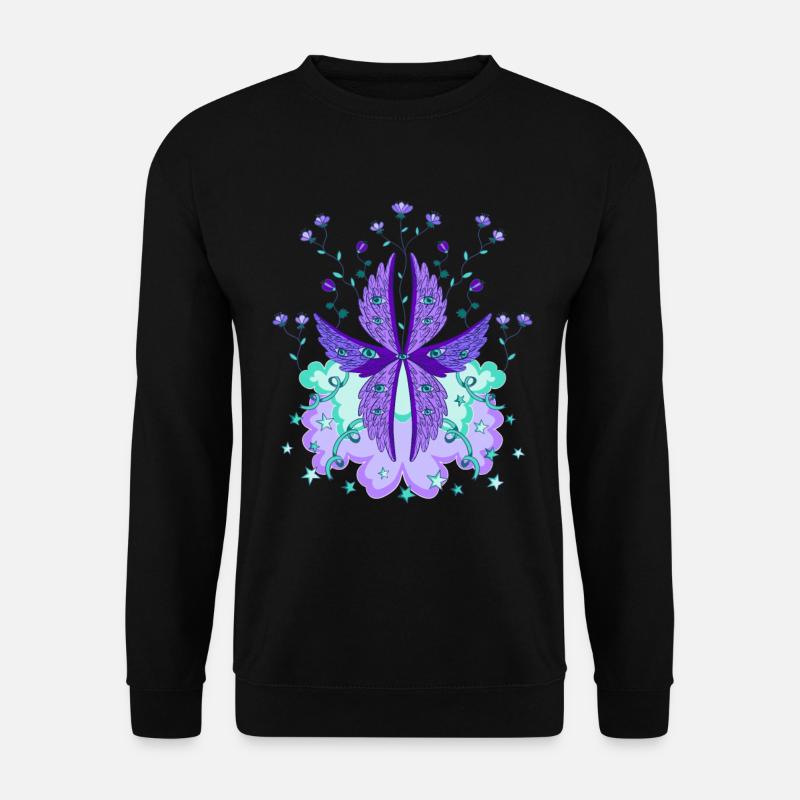 biblically accurate angel seraph seraphim purple - Unisex Sweatshirt - black