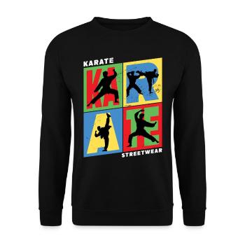 Karaté, Karatéka, arts martiaux, Combats, Sports - Sweat-shirt Unisexe - noir - Devant - Alina (178cm) & Michal (187cm)
