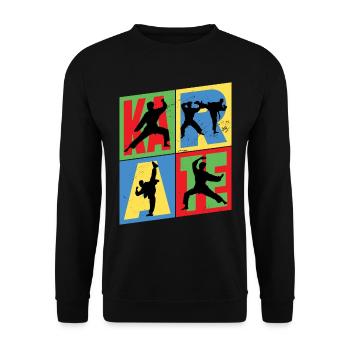 Karaté, Karatéka, arts martiaux, Combats, Sports - Sweat-shirt Unisexe - noir - Devant - Alina (178cm) & Michal (187cm)