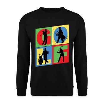 Golf Golf Golfer Sport Hobby Club Vintage - Sweat-shirt Unisexe - noir - Devant - Alina (178cm) & Michal (187cm)
