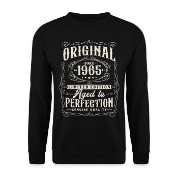 Original 1965 Jahrgang geboren Vintage Geburtstag - Unisex Pullover - Schwarz - Vorne - Alina (178cm) & Michal (187cm)