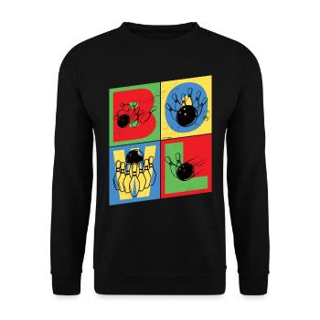Bowling Bowling Bowling Ball Quilles Joueurs de bowling - Sweat-shirt Unisexe - noir - Devant - Alina (178cm) & Michal (187cm)