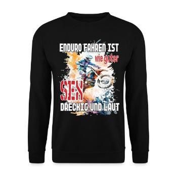 Lustig Biker Motorrad Spruch für Bikertreff - Unisex Pullover - Schwarz - Vorne - Alina (178cm) & Michal (187cm)