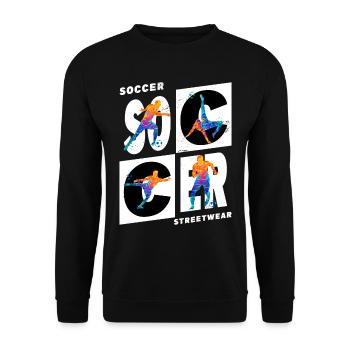 Fußball Fußballer Fußballspieler Sport Fan Verein - Unisex Pullover - Schwarz - Vorne - Alina (178cm) & Michal (187cm)