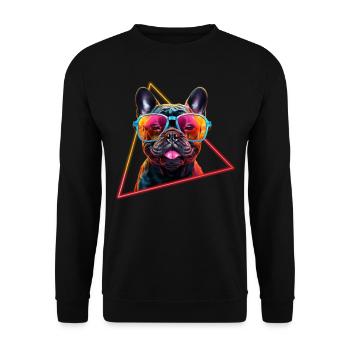 French Bulldog With Sunglasses - Unisex Sweatshirt - black - Front - Alina (178cm) & Michal (187cm)