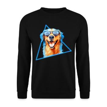 Golden Retriever With Sunglasses - Unisex Sweatshirt - black - Front - Alina (178cm) & Michal (187cm)