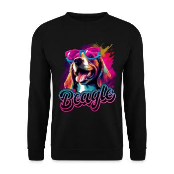 Beagle Dog With Sunglasses - Unisex Sweatshirt - black - Front - Alina (178cm) & Michal (187cm)