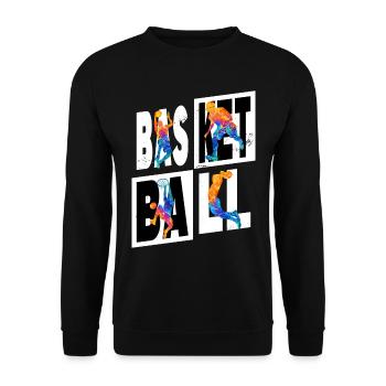 Basketball Basketballspieler Spieler Vintage Bunt - Unisex Pullover - Schwarz - Vorne - Alina (178cm) & Michal (187cm)