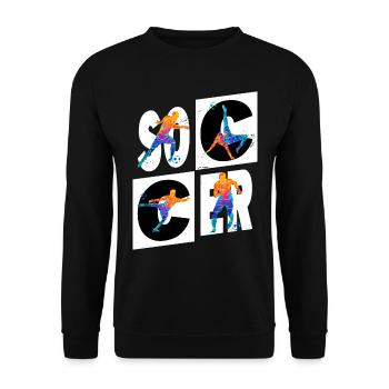 Fußball Fußballer Fußballspieler Sport Fan Verein - Unisex Pullover - Schwarz - Vorne - Alina (178cm) & Michal (187cm)