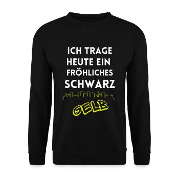 I'm wearing a cheerful black and yellow Dortmund - Unisex Sweatshirt - black - Front - Alina (178cm) & Michal (187cm)
