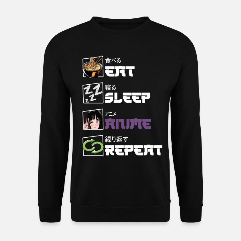 Eat Sleep Anime Repeat - Unisex Sweatshirt - black
