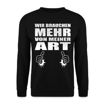 Wir brauchen mehr von meiner Art - Unisex Pullover - Schwarz - Vorne - Alina (178cm) & Michal (187cm)