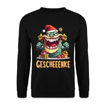 Christmas Gifts Monster Funny Humor Ugly - Unisex Sweatshirt - black - Front - Alina (178cm) & Michal (187cm)