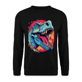 T-Rex Dinosaur Dino Tyrannosaurus Rex Vintage - Unisex Sweatshirt - black - Front - Alina (178cm) & Michal (187cm)