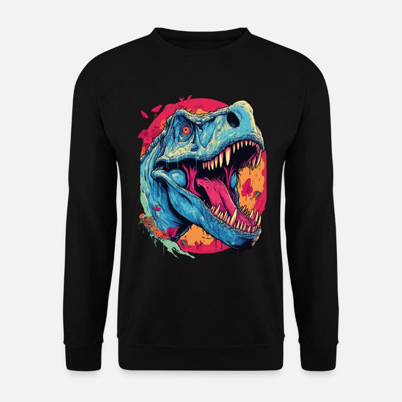 T-Rex Dinosaurier Dino Tyrannosaurus Rex Vintage - Unisex Pullover - Schwarz