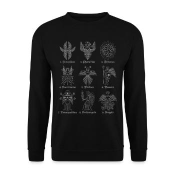 Biblically accurate angels nine ranks of angel - Unisex Sweatshirt - black - Front - Alina (178cm) & Michal (187cm)