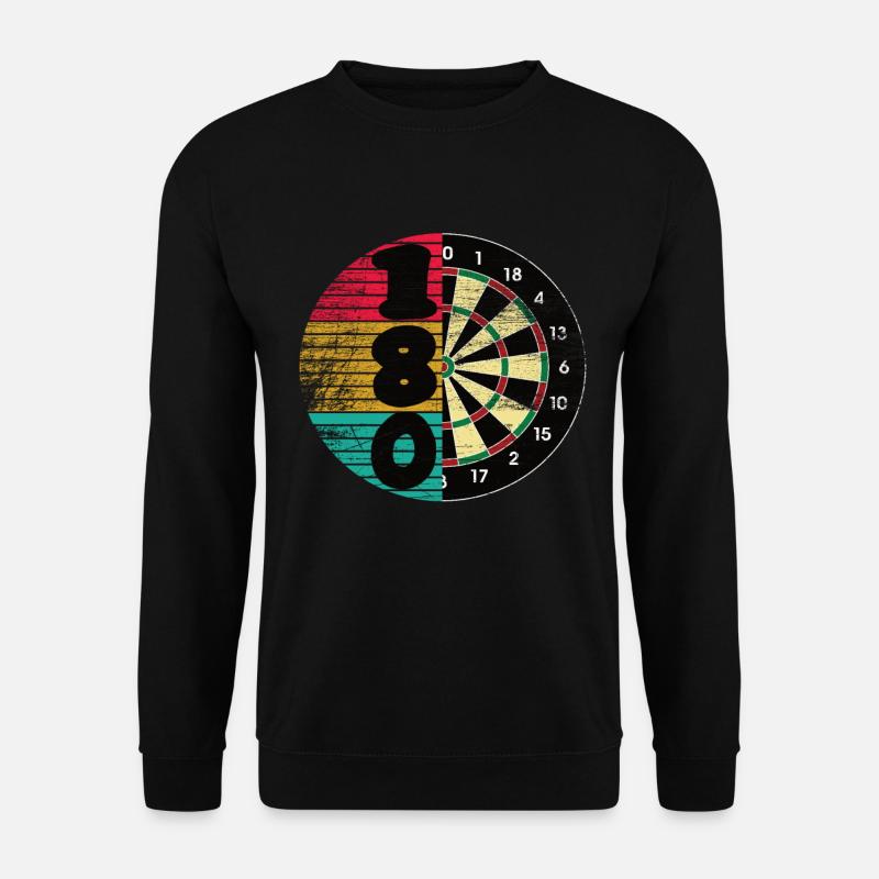 Retro Dartscheibe Dartboard 180 für Dartspieler Da - Unisex Pullover - Schwarz