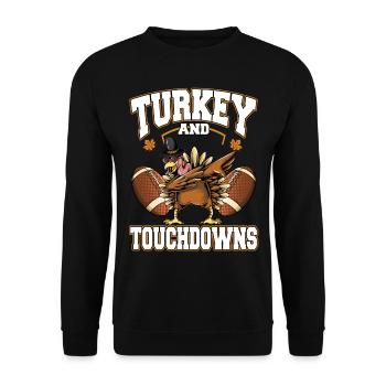 Dinde De Thanksgiving Et Touchdowns Football - Sweat-shirt Unisexe - noir - Devant - Alina (178cm) & Michal (187cm)