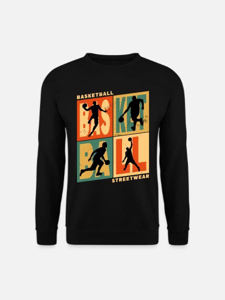 Basketball Basketballer Spieler Fan Vintage Retro - Unisex Pullover - Schwarz