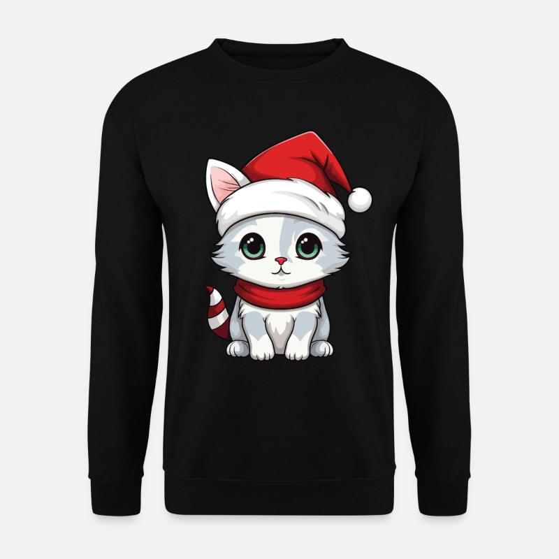 katt jul katt söta glada katter - Unisextröja - svart