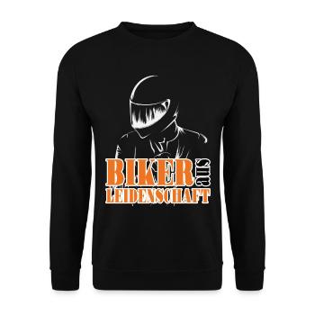 Motorrad Motorradfahrer Biker aus Leidenschaft - Unisex Pullover - Schwarz - Vorne - Alina (178cm) & Michal (187cm)
