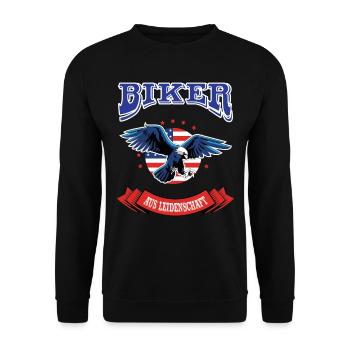 Motorcycle Motorcyclist Biker with passion - Unisex Sweatshirt - black - Front - Alina (178cm) & Michal (187cm)