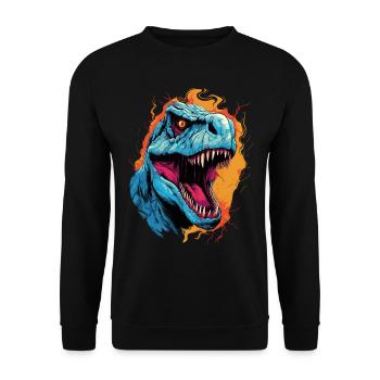 T-Rex Dinosaur Dino Tyrannosaurus Rex Vintage - Unisex Sweatshirt - black - Front - Alina (178cm) & Michal (187cm)