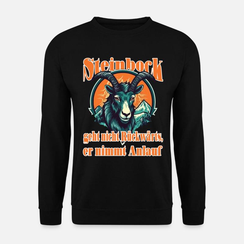Geburtstag Steinbock Sternzeichen Spruch - Unisex Pullover - Schwarz