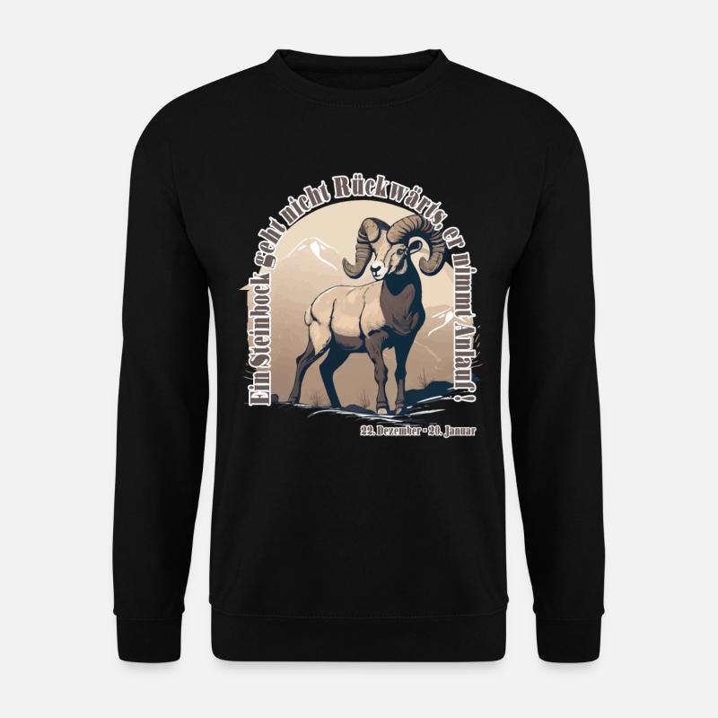 Geburtstag Steinbock Sternzeichen Spruch - Unisex Pullover - Schwarz
