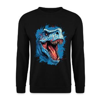 T-Rex Dinosaur Dino Tyrannosaurus Rex Vintage - Unisex Sweatshirt - black - Front - Alina (178cm) & Michal (187cm)