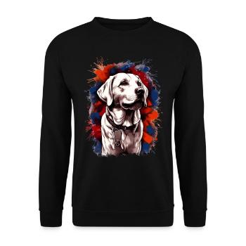 Motif Labrador Retriever à personnaliser - Sweat-shirt Unisexe - noir - Devant - Alina (178cm) & Michal (187cm)