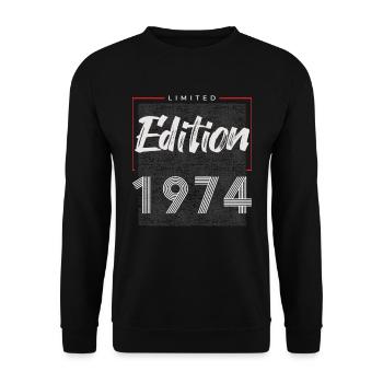 50th Birthday 1974 Limited Edition - Unisex Sweatshirt - black - Front - Alina (178cm) & Michal (187cm)