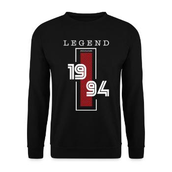 30th Birthday Legend since 1994 - Unisex Sweatshirt - black - Front - Alina (178cm) & Michal (187cm)