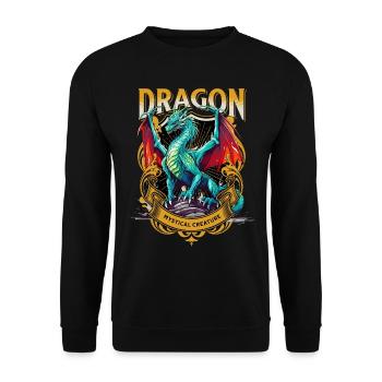 dragon, fantasy, magic, mysticism, mythology, creature - Unisex Sweatshirt - black - Front - Alina (178cm) & Michal (187cm)