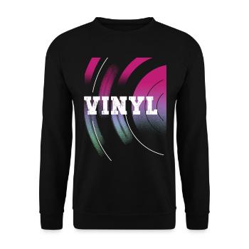 Vinyl Record LP Turntable Retro - Unisex Sweatshirt - black - Front - Alina (178cm) & Michal (187cm)
