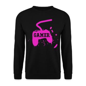 Joueur Console de jeux - Sweat-shirt Unisexe - noir - Devant - Alina (178cm) & Michal (187cm)