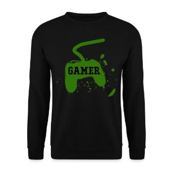 Gamer-Spielkonsole - Unisex Pullover - Schwarz - Vorne - Alina (178cm) & Michal (187cm)
