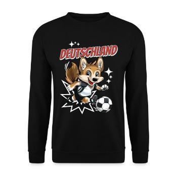 Soccer Germany Dog Animal Soccer Fan Team - Unisex Sweatshirt - black - Front - Alina (178cm) & Michal (187cm)