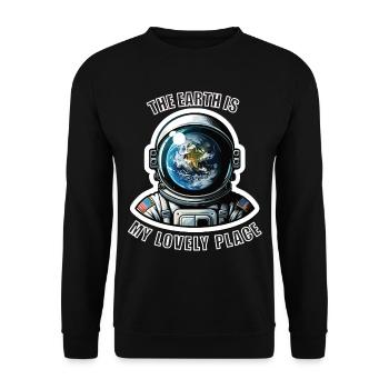Earth, Astronaut, Save the Planet,Space - Unisex Pullover - Schwarz - Vorne - Alina (178cm) & Michal (187cm)