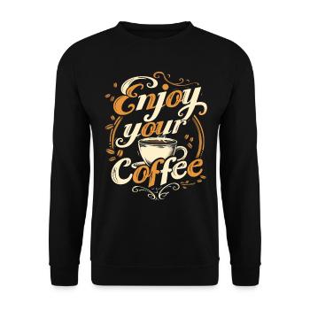Café, Amateur De Café, Tasse À Caféine, Boisson - Sweat-shirt Unisexe - noir - Devant - Alina (178cm) & Michal (187cm)
